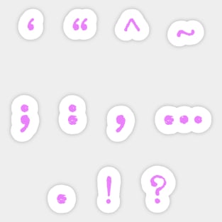 Pink Typewriter Symbols Sticker